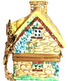 French Country Home Yellow Cottage House w Trellis Home - Limoges Box Boutique