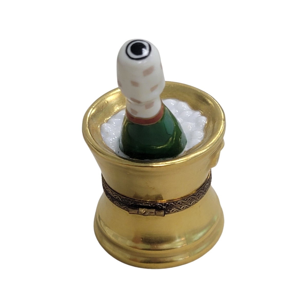 Gold Champagne Bucket Limoges Box Porcelain Figurine-Wine-CH9J113