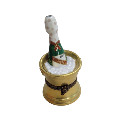 Gold Champagne Bucket Limoges Box Porcelain Figurine-Wine-CH9J113