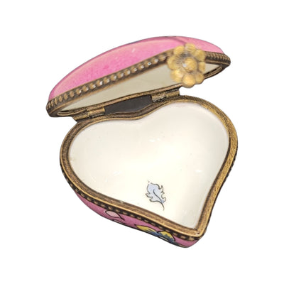 Hot Pink Deco Heart-hearts LIMOGES BOXES-CH11M172