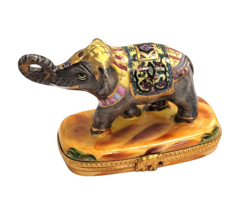 Imperial Elephant Limoges Box Porcelain Figurine-Wild Limoges elephant-CH7N248