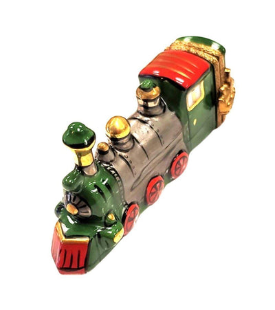 Locomotive Christmas Train Limoges Box Porcelain Figurine-vehicle xmas-CH3S229