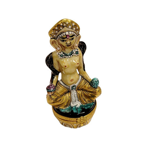 Mediating Egyptian Limoges Box Porcelain Figurine-travel spiritual religion-CH8C258
