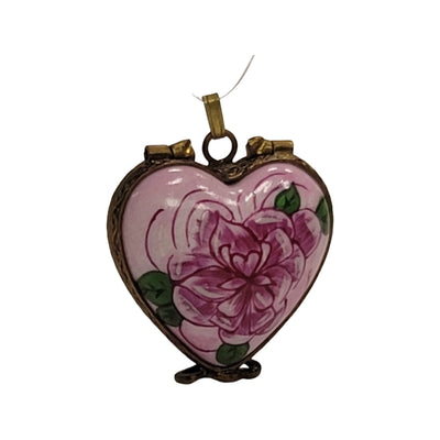 PENDANT Heart - Roses-heart jewelry Limoges Boxes-CH9J138