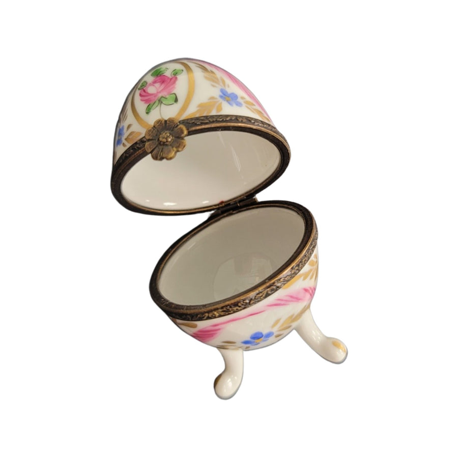 Pink Egg on Legs-egg LIMOGES BOXES-CH11M407