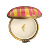 Pink Flat Round Gold Stripped Pill-LIMOGES BOXES traditional-CH11M187