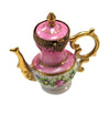 Pink French Teapot Limoges Box Porcelain Figurine-Furniture Home Limoges Boxes-CH2P235