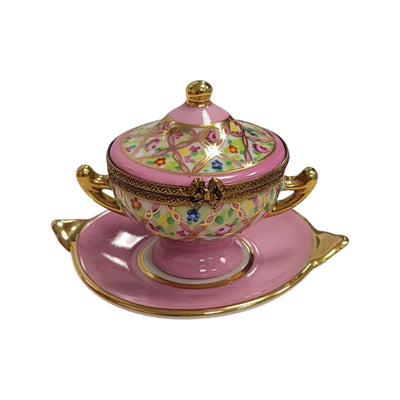 Pink Soup Toureen Limoges Box Porcelain Figurine-home-CH3S208