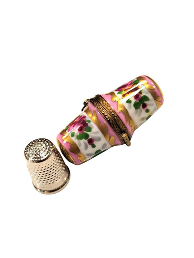 Pink Thimble Holder-furniture home traditional LIMOGES BOXES-CH1R209