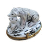 Polar Bear and Cub Well Detailed Limoges Box Porcelain Figurine-bear wild animal-CH3S345