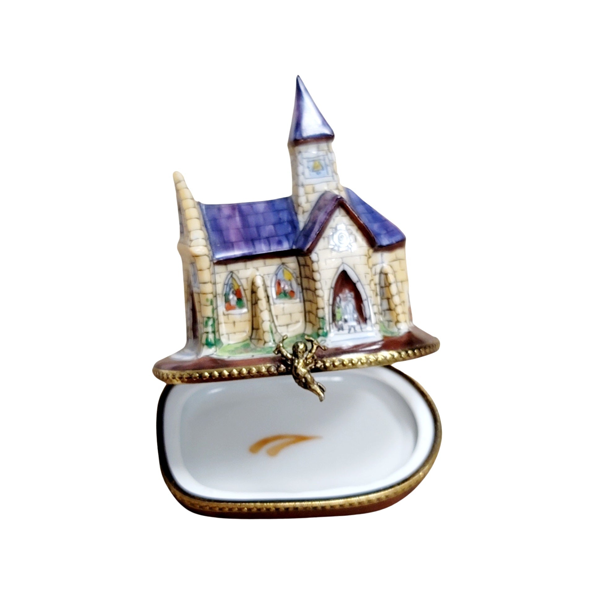 Limoges Old World Church Chapel Cathedral discount Trinket Box Very Rare!