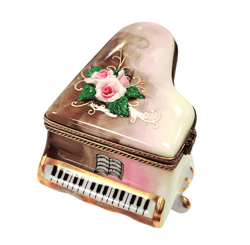 Rosard Grand Piano w Rose Limoges Box Porcelain Figurine-Music LIMOGES BOXES-CH1R286