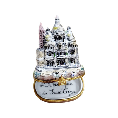 Sacre Coeur France French Basilica Limoges Box Porcelain Figurine-Limoges Boxes monuments travel world-CH3S350