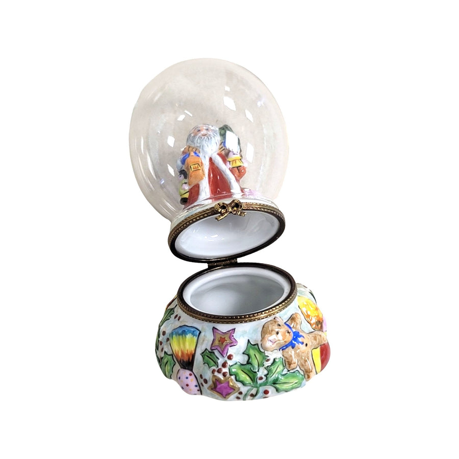 Santa in Globe Limoges Box Porcelain Figurine-Santa-CH9J153