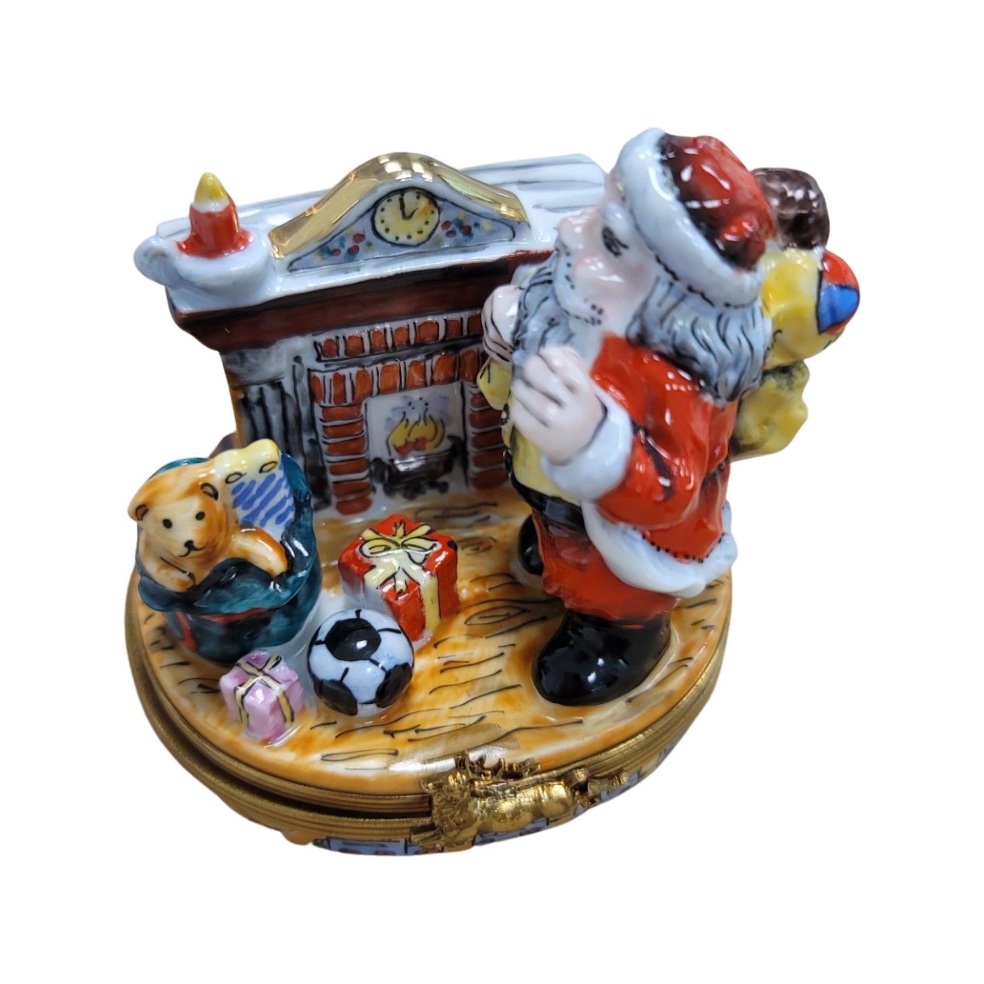 Santas by Fireplace - Limoges Box