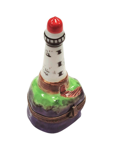 Small Lighthouse on Ocean Limoges Box Porcelain Figurine-beach ocean travel LIMOGES BOXES-CH2P221