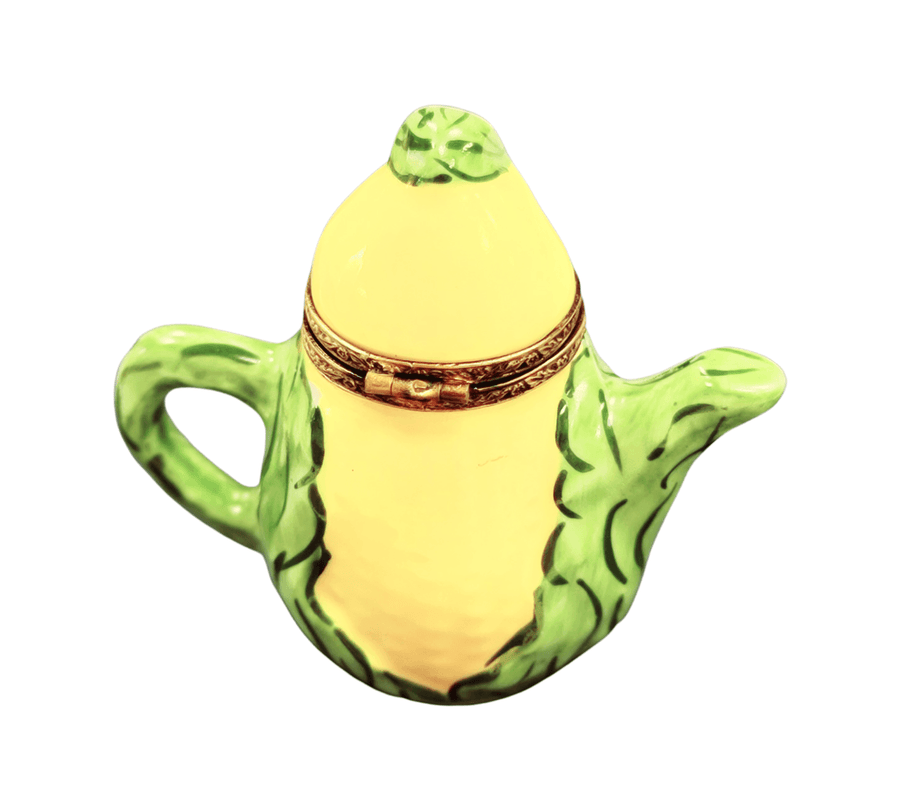 Teapot Corn Husk Limoges Box Porcelain Figurine-Fruit Vegetable Tea Home-CH1R211