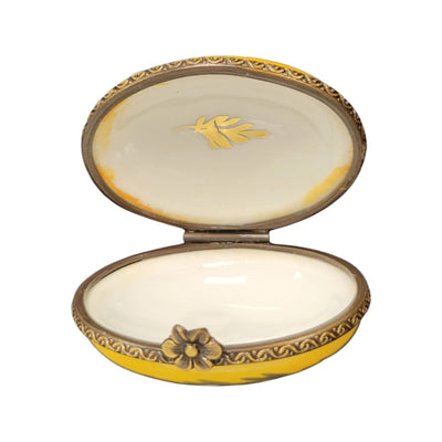 Yellow Oval Pill-LIMOGES BOXES traditional-CH11M182