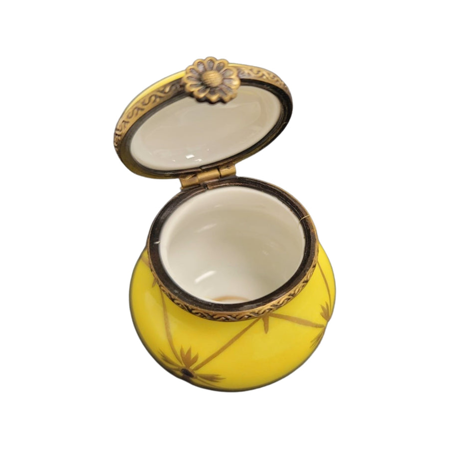 Yellow Round Pill-LIMOGES BOXES traditional-CH11M311
