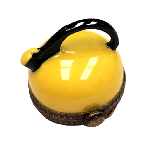 Yellow Tea Kettle Pot Limoges Box Porcelain Figurine-furniture home LIMOGES BOXES-CH6D167