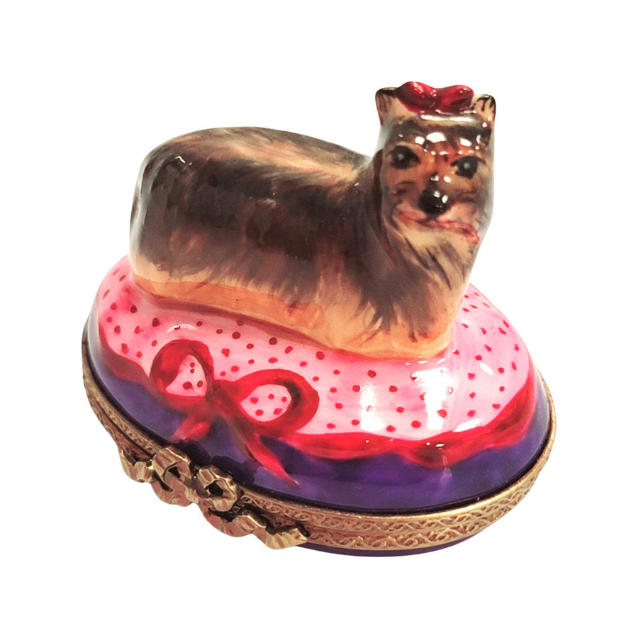 Dogs Pupplies Figurines Limoges Boxes Porcelain Collectible Gifts