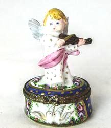 Angel-playing-violin-sculpture with intricate details and fast shipping available 