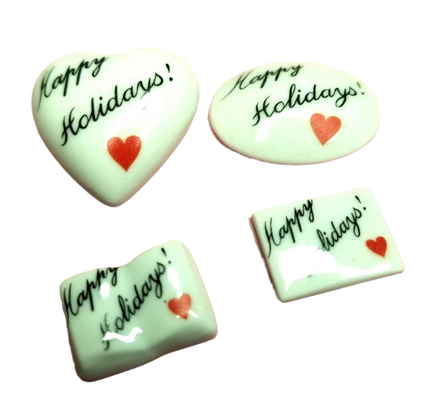 Colorful and festive HAPPY HOLIDAYS Goodie box filled with treats and gifts for the holiday season