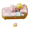 Baby In Pink Bed With Pacifier Baby