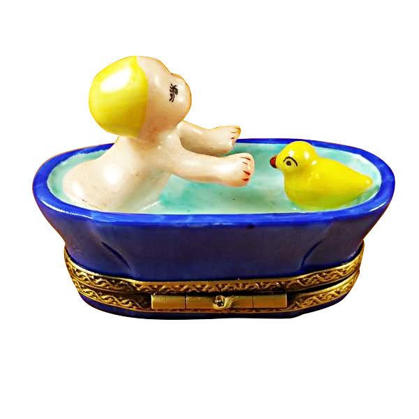 Baby in Tub with Duck