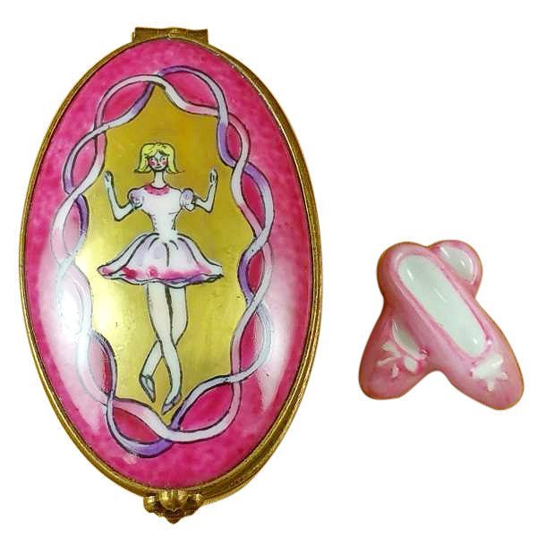 Ballerina on Oval with Removable Toe Shoes