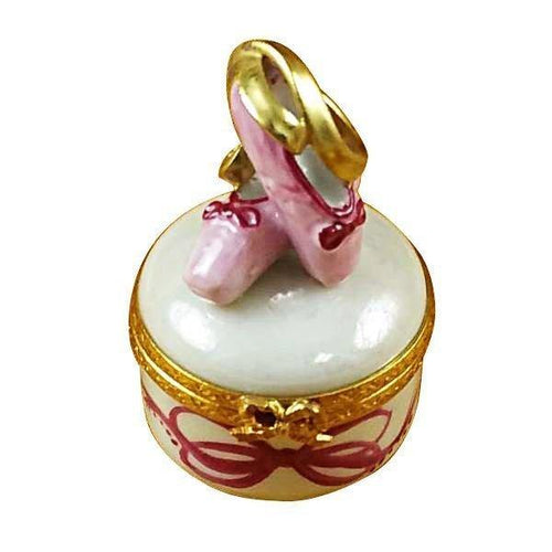 Ballet Shoes on Round Limoges Box - Limoges Box Boutique