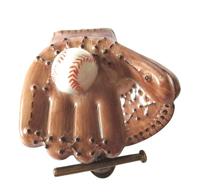 A professional baseball glove with a matching ball