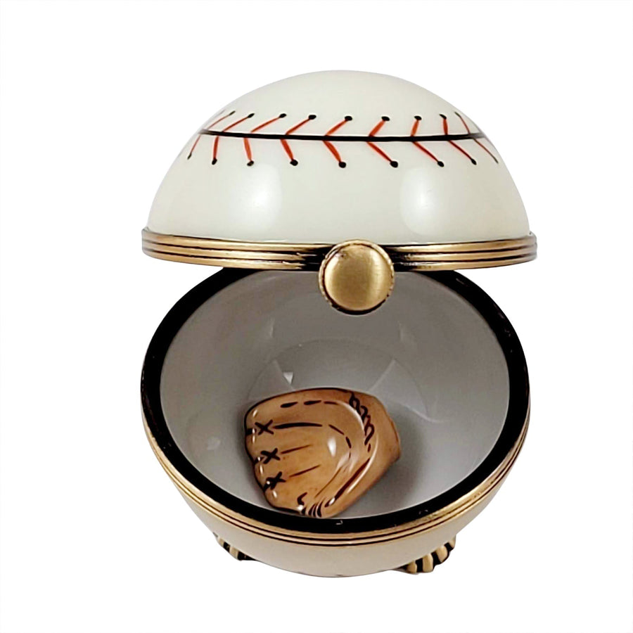 Baseball on Stand with a Removable Baseball Glove..