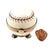 Baseball on Stand with a Removable Baseball Glove.. Limoges Box - Limoges Box Boutique