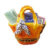 Beach bag with colorful stripes and rope handles