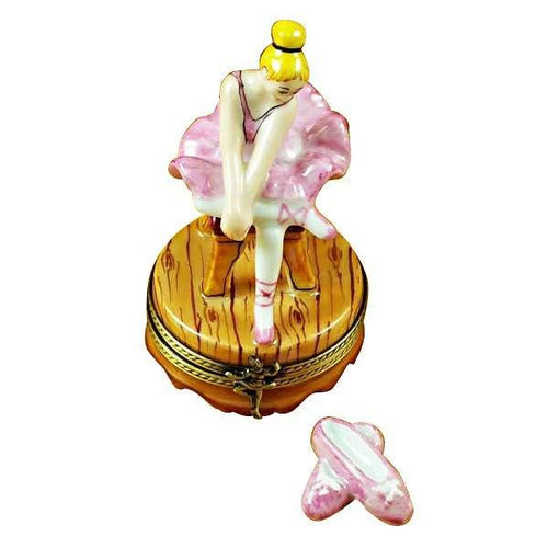 Blond Hair Ballerina with Toe Shoes Limoges Box - Limoges Box Boutique