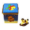 Blue Christmas Cube with Rocking Toy Limoges Box - Limoges Box Boutique