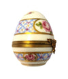 Vintage Easter egg adorned with lovely blue roses and intricate details