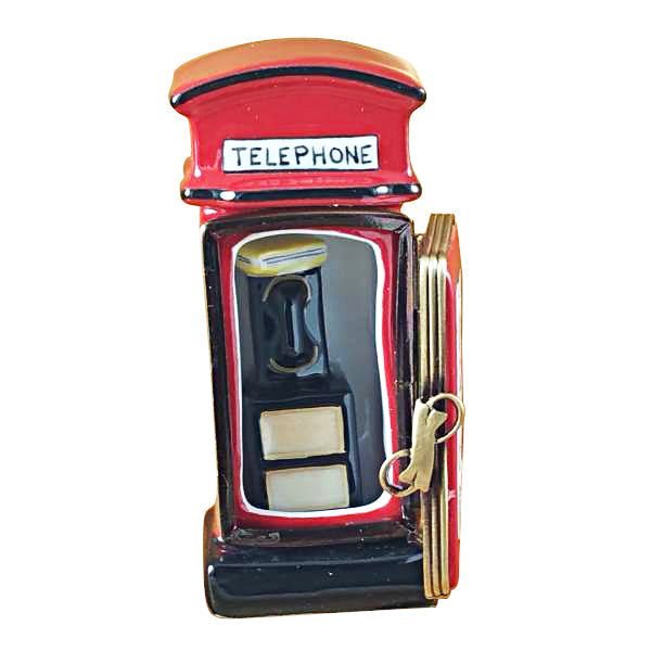 British Phone Booth with Removable Telephone