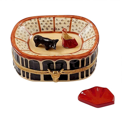 Bullfighting arena with removable red cape