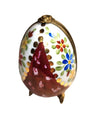 Burgandy Egg Perfume 2.75" Egg Gold Encrustation