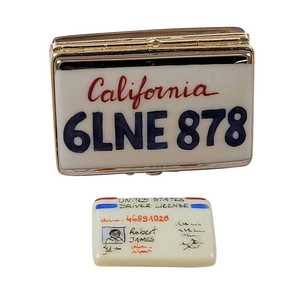 California License Plate with Driver's License