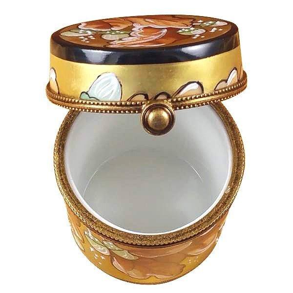 Canister Box Acorn Leaves Autumn Traditional Gift Porcelain Limoges Trinket Box - Limoges Box Boutique