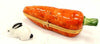 A close-up image of a healthy and fresh carrot with a cute rabbit, showcasing the creamy texture of the product
