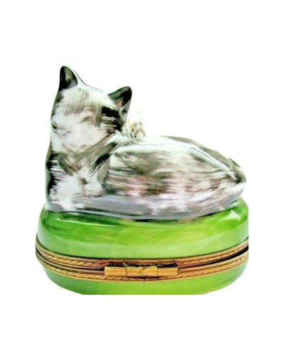 Cat w Kitten Limoges Box Figurine - Limoges Box Boutique