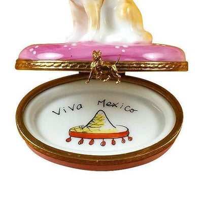 Chihuahua on Pink Base Limoges Box - Limoges Box Boutique