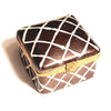 Chocolate Icing Cake 2 Vanilla Criss Cross Limoges Box Figurine - Limoges Box Boutique