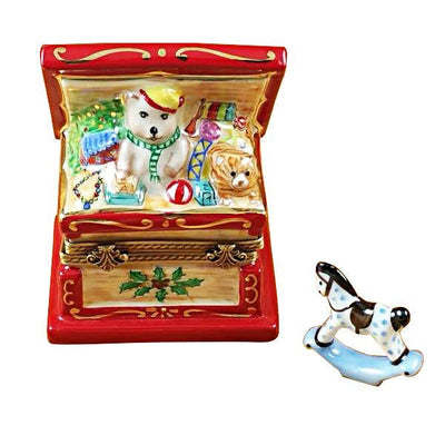 Christmas Toy Chest with Rocking Toy