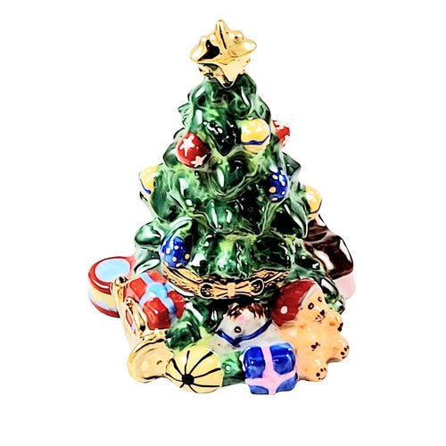 Christmas Tree with Teddy Presents Limoges Box - Limoges Box Boutique