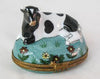 Cow on Oval Porcelain Limoges Trinket Box - Limoges Box Boutique
